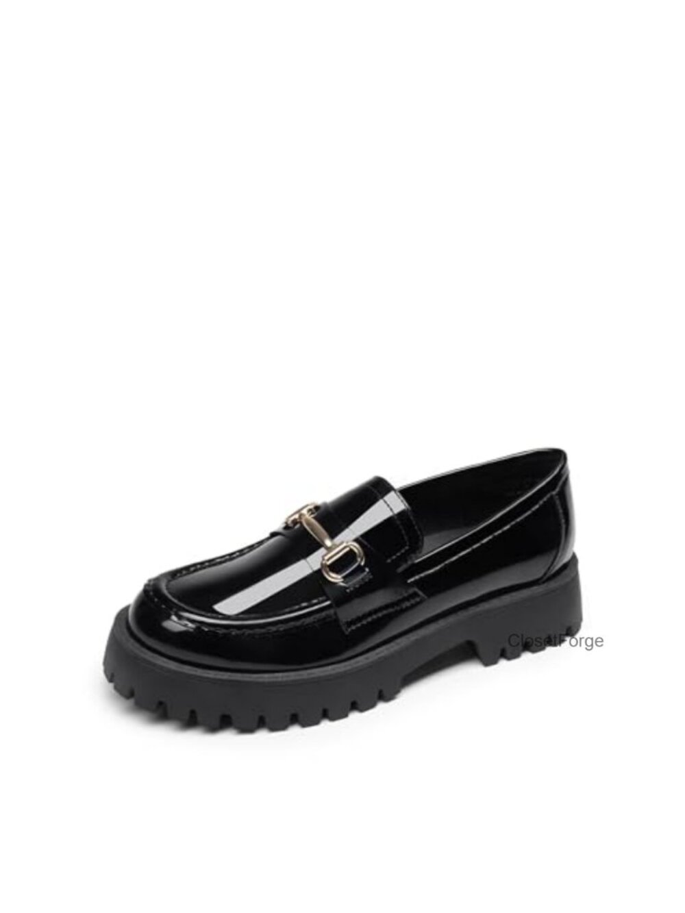 Chunky Platform Loafers for Women Slip-On Faux Leather